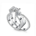 RG108W-111W B.Tiff 2ct Round Solitaire Interlocking Engagement Ring & Eternity Band Set